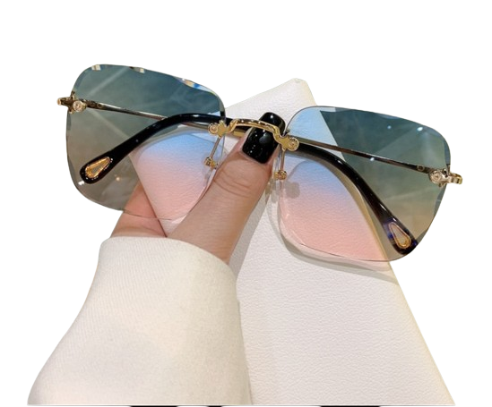 Vintage Clip Frameless UV Sunglasses